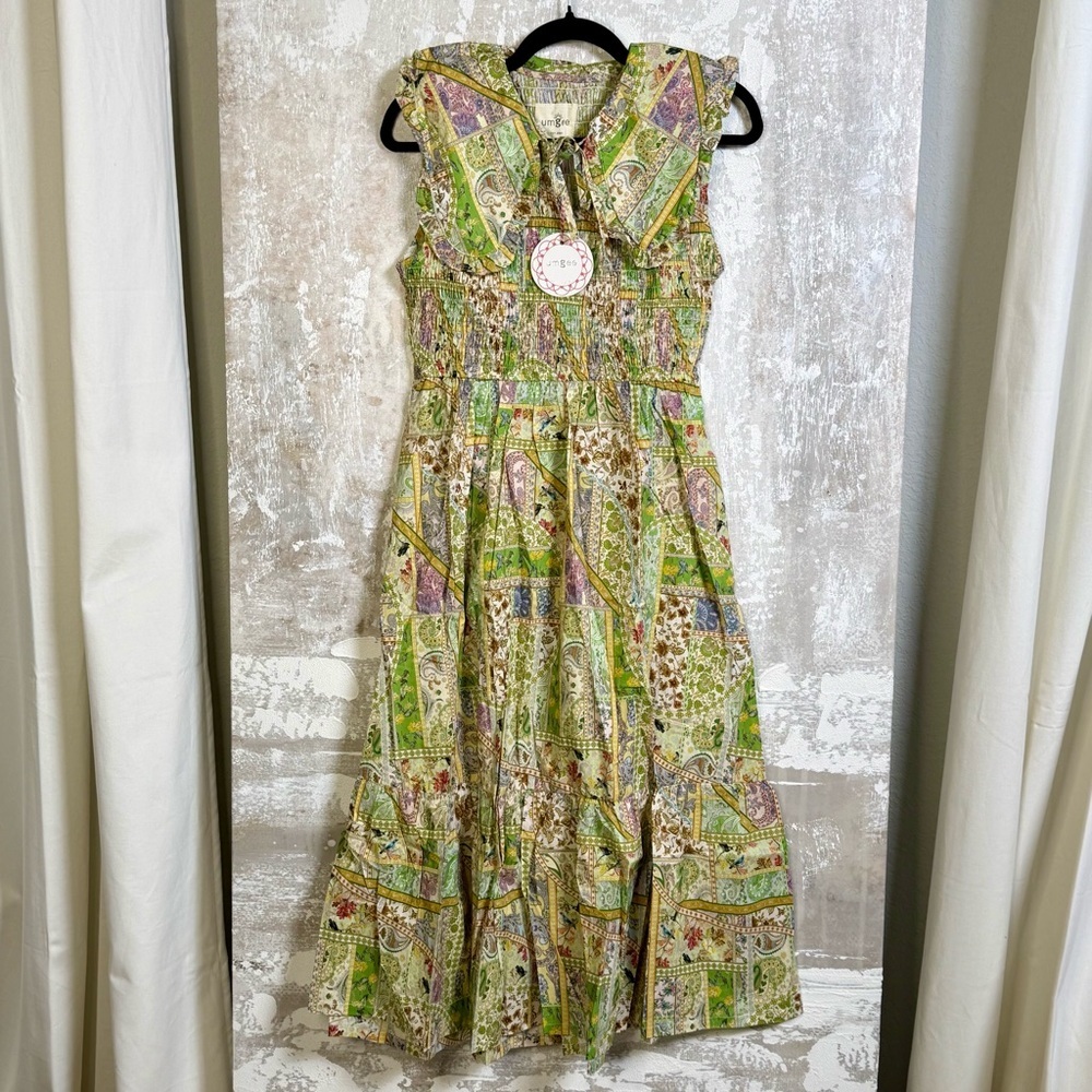 Boho Patchwork Ruffle Maxi Dress - Picture 6 of 7